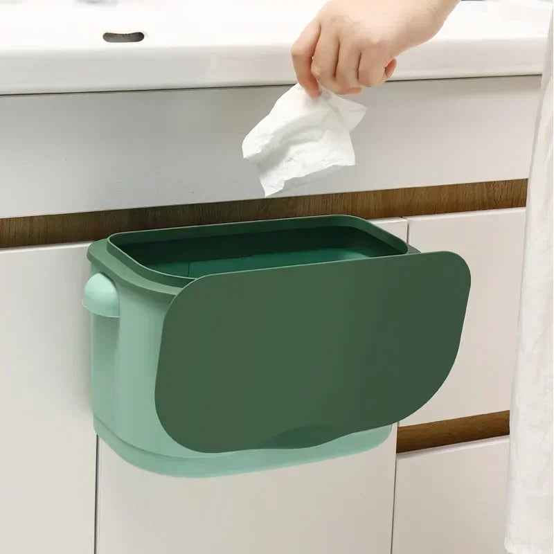 Brehn | Wand-Mülleimer Cleanvero | Mit Deckel | Hängend & Platzsparend | Für Küche & Bad | Großes Volumen