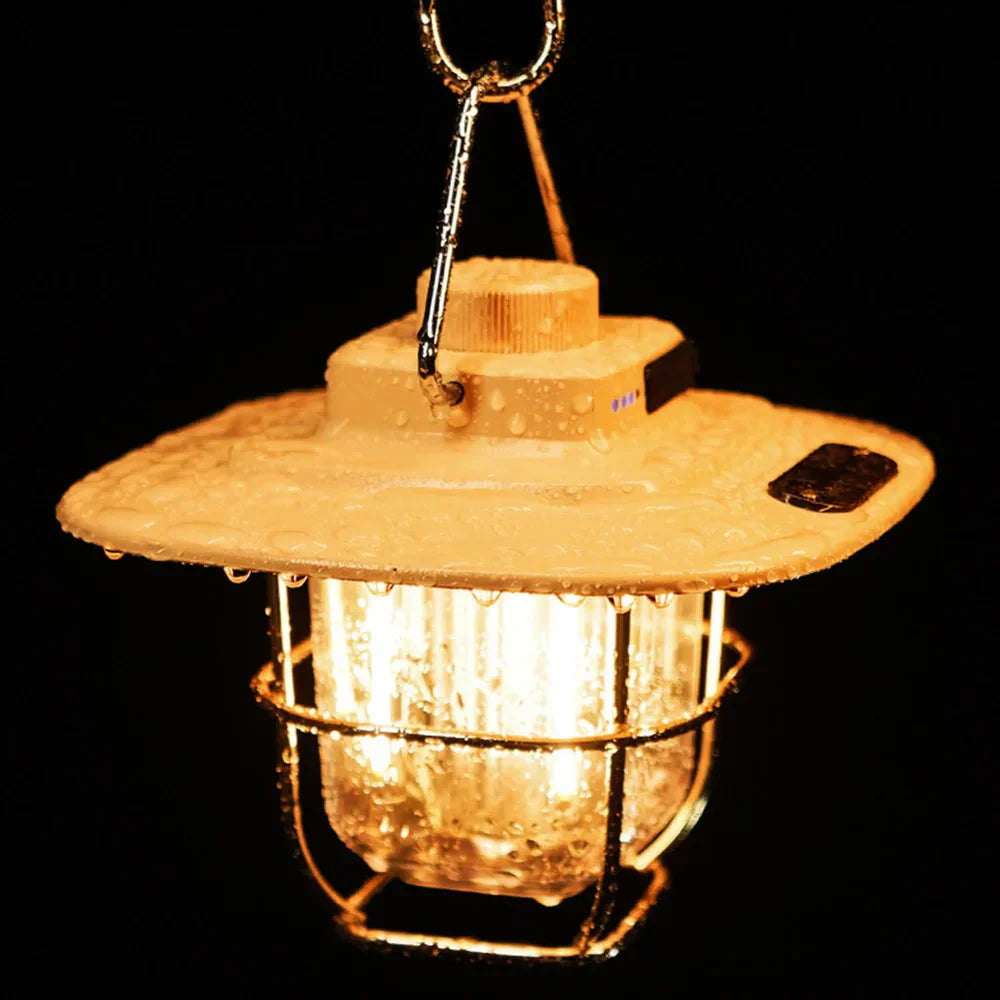 Brehn | Retro wiederaufladbare LED Campinglaterne - NostalgiaGlow
