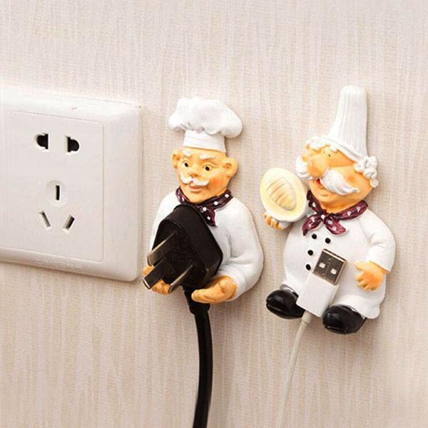 Selbstklebender Chef Plug Hook Holder (Set von 2) | Brehn