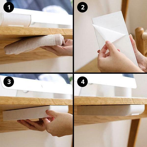 Selbstklebender Unter-Desk Schubladenorganizer | Brehn