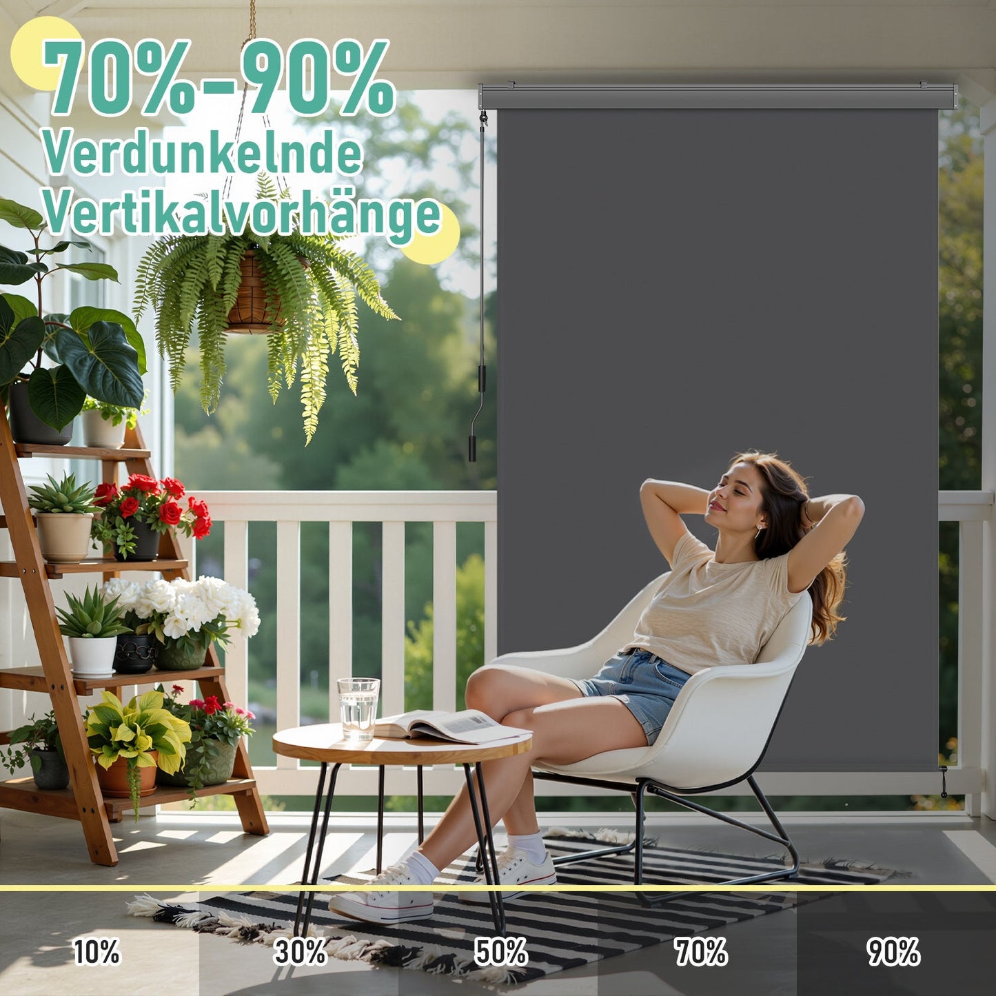 Senkrechtmarkise Außenrollo mit Handkurbel | Brehn