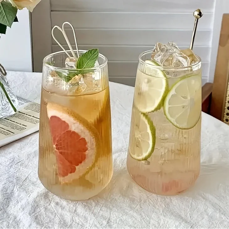 Gerundete gerippte Gläser 4-Teiliges Set Brehn