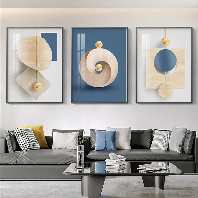 Moderne Ästhetik Abstrakte Geometrie Wandkunst Fine Art Leinwanddrucke Poster Bilder Für Moderne Wohnung Wohnzimmer Licht Luxus Wohnkultur | Brehn