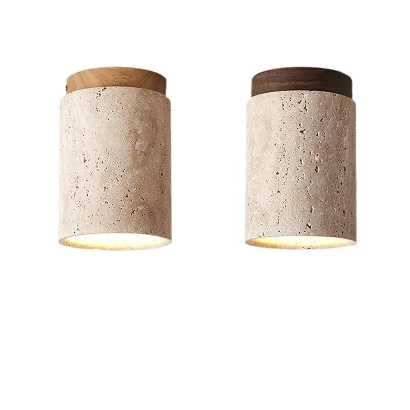 Brehn | Travertin Deckenleuchte - Raffinierte Eleganz - Sanftes Licht - Einzigartiges Design