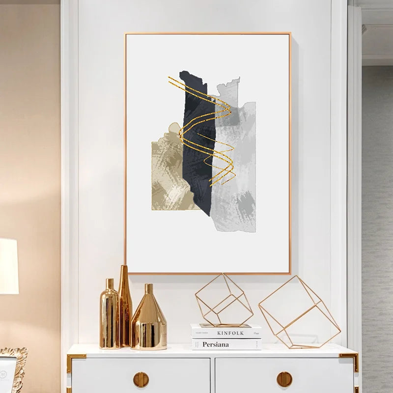 Neutrale Farbe Blau Beige Schwarz Nordisch Abstrakte Wandkunst Feine Kunst Leinwand Drucke Poster Bilder Für Wohnzimmer Schlafzimmer Kunst Dekor | Brehn