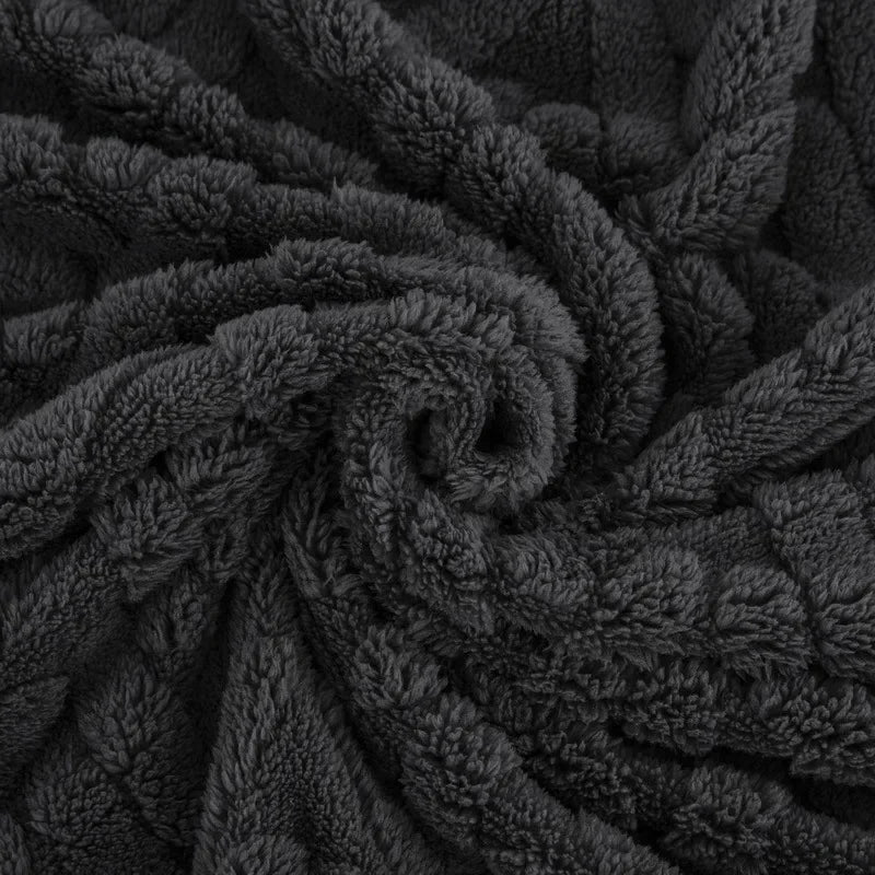 Brehn | Jacquard Fleece Decke CozyWeave | Einzelnes Layer & Doppelseitig | Weiche Tafu & Shu Baumwollfleece | Für Herbst & Winter