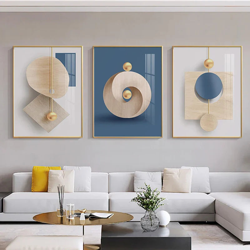 Moderne Ästhetik Abstrakte Geometrie Wandkunst Fine Art Leinwanddrucke Poster Bilder Für Moderne Wohnung Wohnzimmer Licht Luxus Wohnkultur | Brehn
