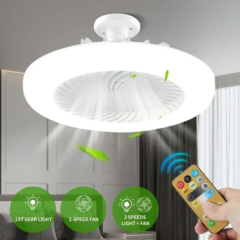 Upgrade Ihr Wohnraum mit dem Smart Remote Control Deckenventilator - LED-Beleuchtung und E27 Converter Basis inklusive für ultimativen Komfort | Brehn