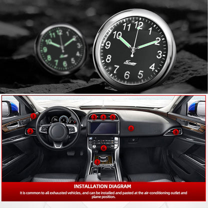Brehn | Aufklebbare Auto Armaturenbrett Leuchtende Uhr