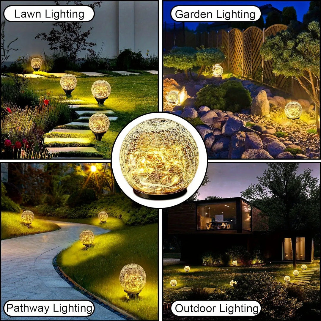 Brehn | Solarbetriebene Glaskugel Magisches Gartenlicht