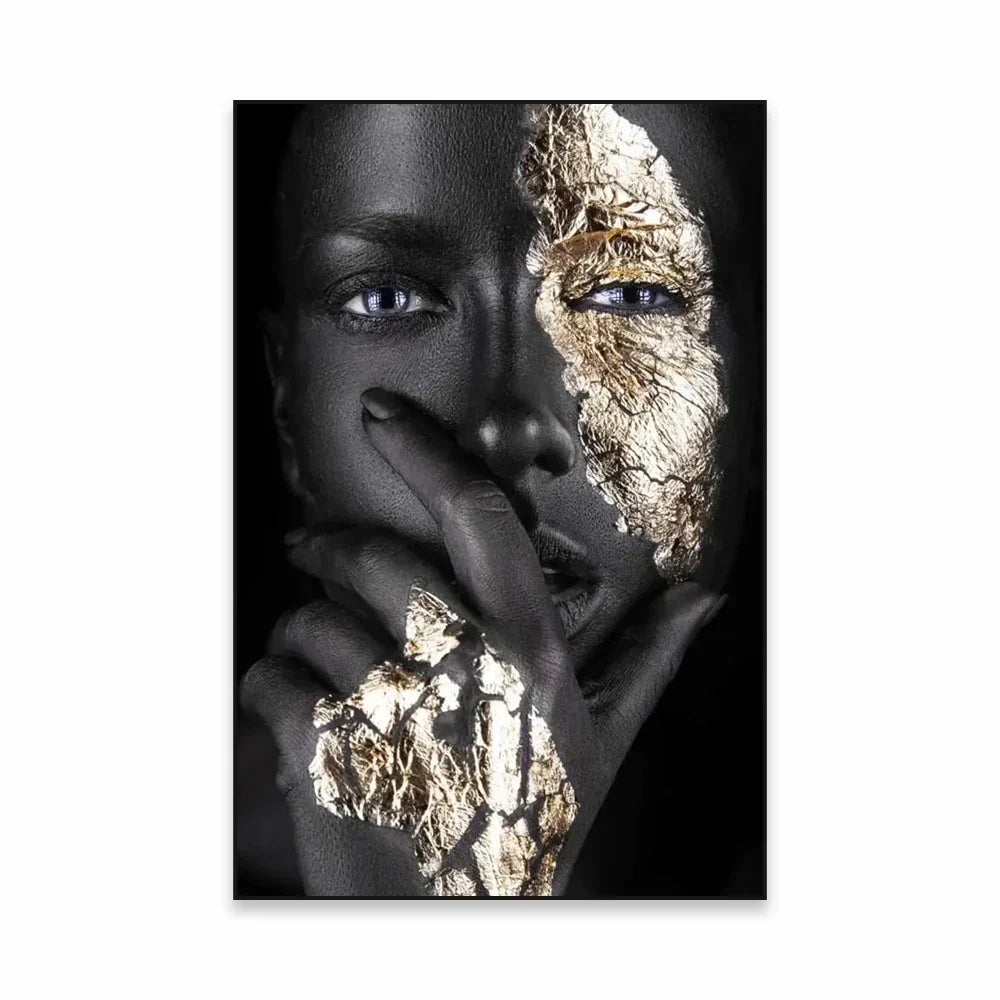Golden Girl Fashion Wandkunst Fine Art Leinwanddrucke Moderne Abstrakte Porträtbilder Für Wohnzimmer Schlafzimmer Boutique Salon Kunstdekoration | Brehn