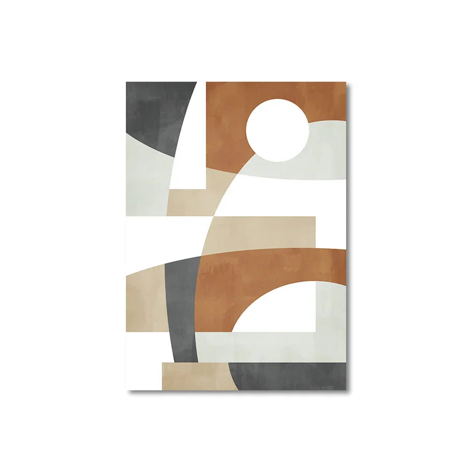Geometrische abstrakte Farbblock-Wandkunst Feine Kunst Leinwanddrucke Neutrale Farben Bilder Für Wohnzimmer Esszimmer Home Office Dekor | Brehn