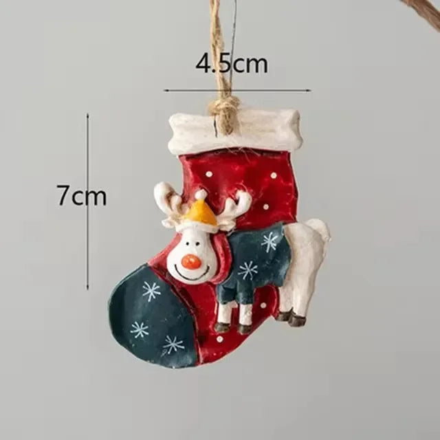 Klassische Weihnachtsdeko – Hängende Weihnachtsstrümpfe mit Elchmotiv | Brehn