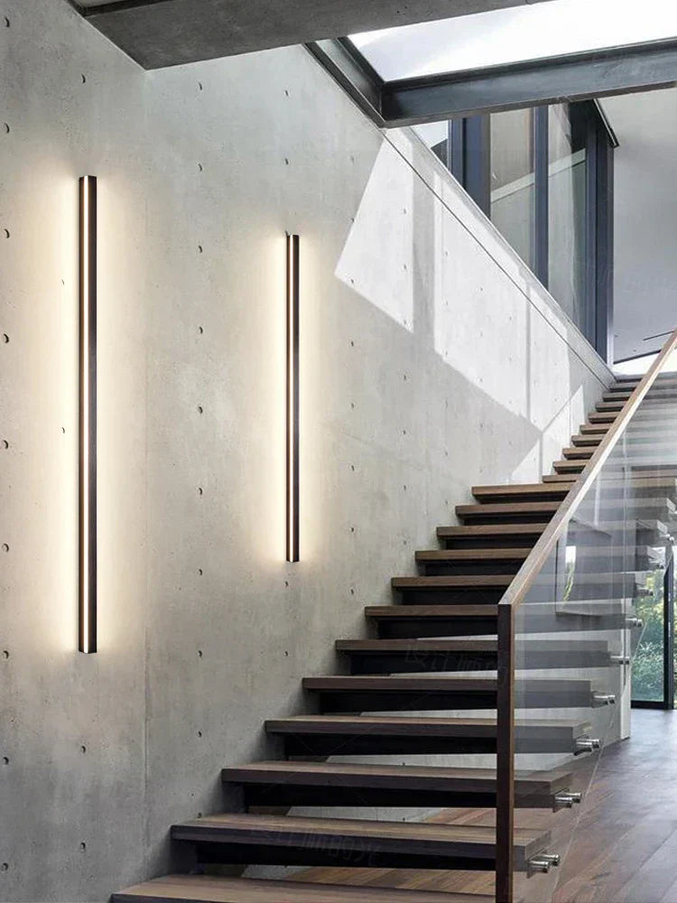 Brehn | NeroEdge SleekLine Wasserdichte LED Wandleuchte – Moderne Außenlampe in Schwarz