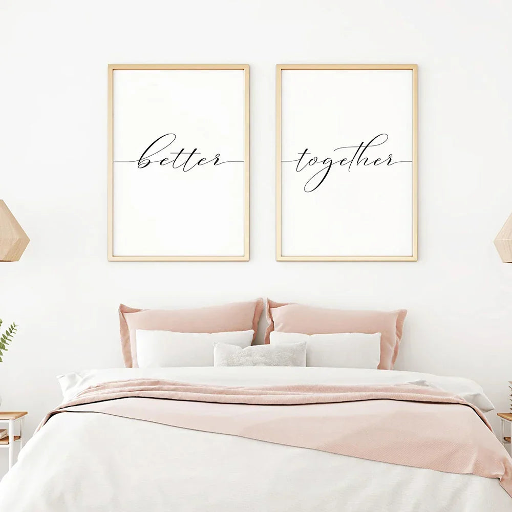 Lovers Zitat Wandkunst Schwarz Weiß Minimalistisch Typografische Poster Feine Kunst Leinwanddrucke Bild Für Schlafzimmer Wohnzimmer Kunst Dekor | Brehn
