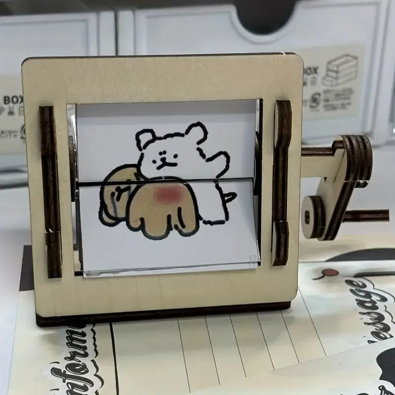 DIY Holz Handkurbel-Animationsmaschine Desktop-Dekor-Kit | Brehn