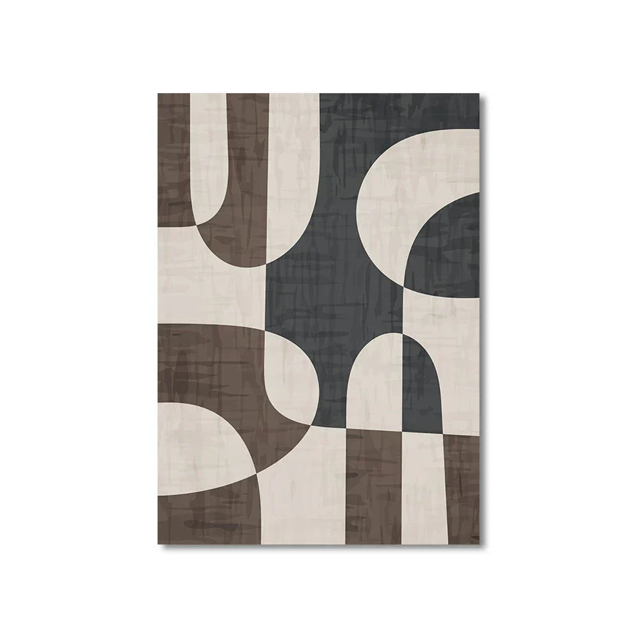 Moderne Geometrische Braune Beige Abstrakte Wandkunst Feine Kunst Leinwanddrucke Bilder Für Wohnzimmer Schlafzimmer Zeitgenössische Innenraumdekoration | Brehn