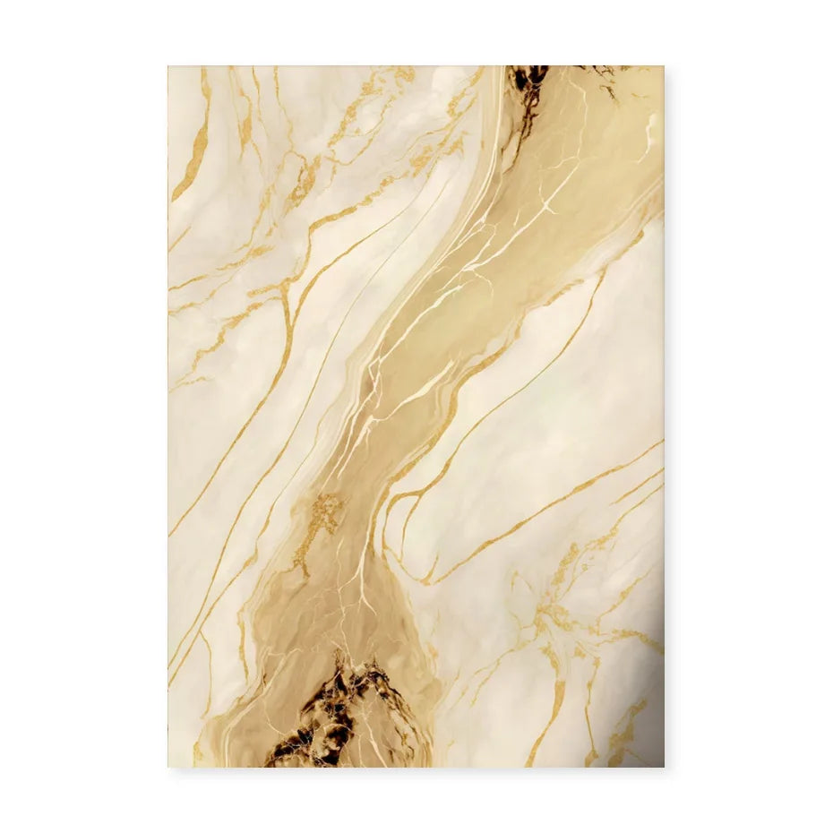 Moderne abstrakte schwarze beige goldene flüssige Marmorprint-Wandkunst Fine Art Leinwanddrucke Bilder für Wohnzimmer Schlafzimmer Kunst Dekor | Brehn