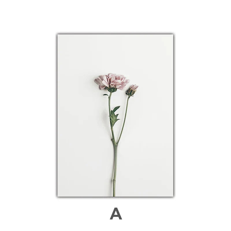 Minimalistische Pinke Florale Botanische Wandkunst Feine Kunstleinwanddrucke Posten Elegante Bilder Für Nordic Wohnzimmer Esszimmer Schlafzimmer Kunst Dekor | Brehn