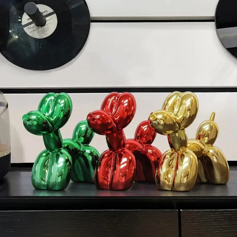 Brehn | Nordic Ballon Hund Skulptur Harz Tier Ornament Kunst Skulpturen und Figuren Handwerk Hause Dekoration Zimmer Desktop Zubehör