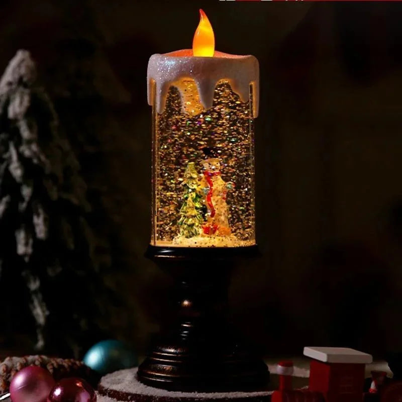 Schneefall Kristall Weihnachtskerzenlicht
