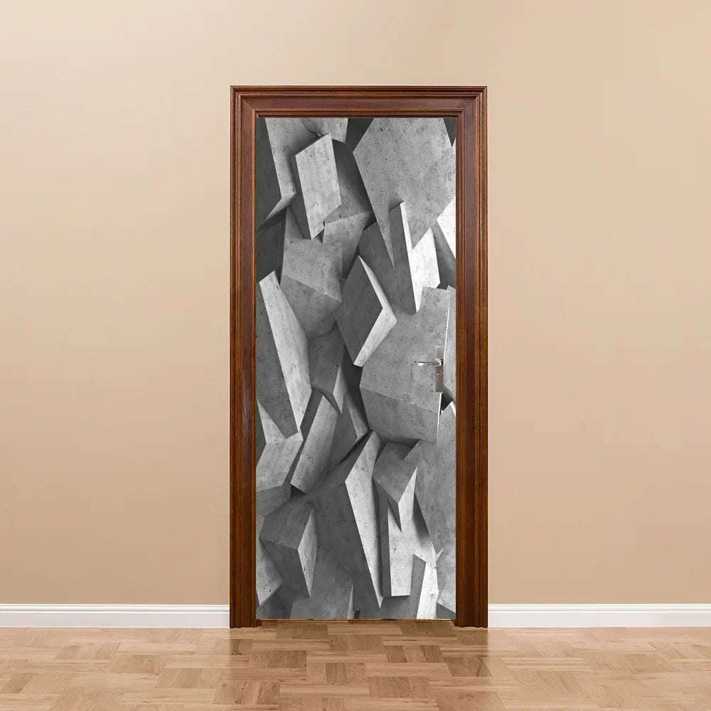 Moderne abstrakte Perlen geometrische Türaufkleber Mural abnehmbar PVC Vinyl Peel N Stick Wandkunst Mural Dekor für Innentüren Kreative DIY Wohnkultur | Brehn