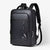 Eleganter Lederrucksack für Damen und Herren mit USB-Anschluss für Laptop und den täglichen Gebrauch, 15,6 Zoll, schwarz