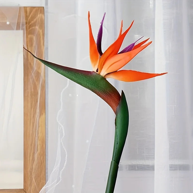 Brehn | Floriva 3-teiliges Set Künstliche Strelitzien | Paradiesvogelblumen | 24,5 cm Lange Stiele | Dekoration für Zuhause, Büro & Veranstaltungen
