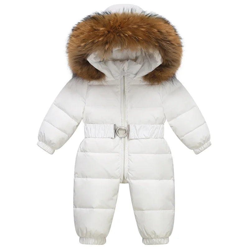 BowLift Winter Overall Niko | Waterproof snowsuit with faux fur hood and belt for children