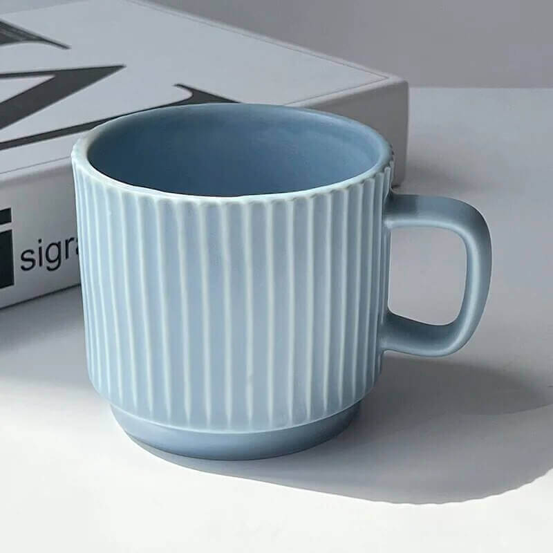 Nordisch inspiriert gerippte Keramiktasse für Kaffee- und Teeliebhaber