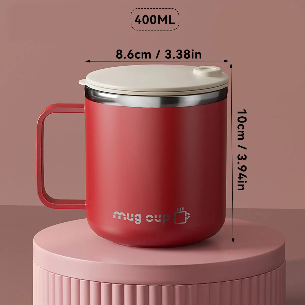 Isolierte Edelstahl Kaffeetasse mit Deckel | Brehn