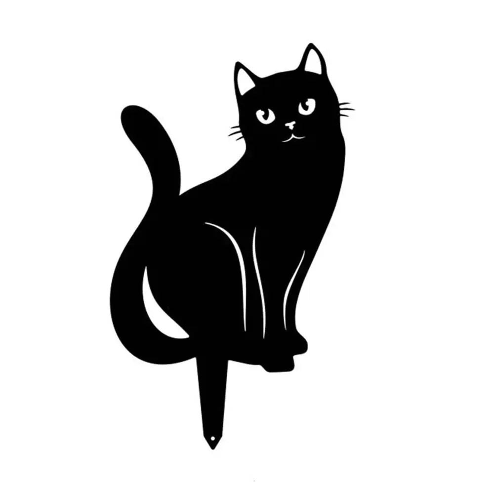 Brehn | Mystische schwarze Katze kreative Gartenfigur