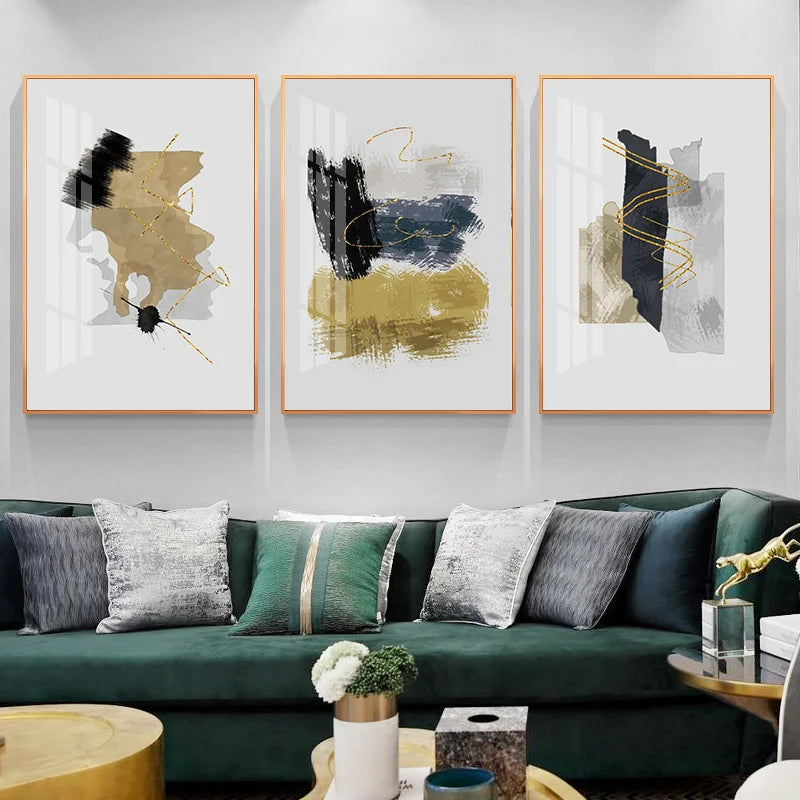Neutrale Farbe Blau Beige Schwarz Nordisch Abstrakte Wandkunst Feine Kunst Leinwand Drucke Poster Bilder Für Wohnzimmer Schlafzimmer Kunst Dekor | Brehn