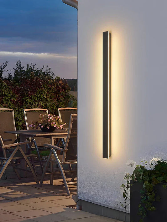 Brehn | NeroEdge SleekLine Wasserdichte LED Wandleuchte – Moderne Außenlampe in Schwarz