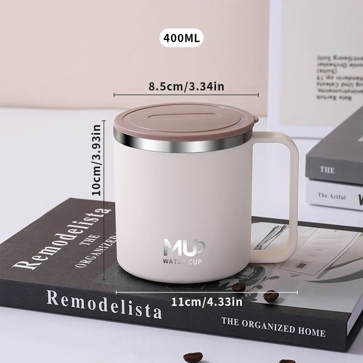 Isolierte Edelstahl Kaffeetasse mit Deckel | Brehn