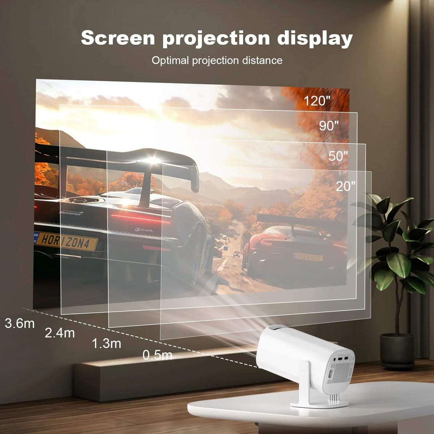 Brehn | Smart Mini Android 4K Unterstützung Heimkino Projektor