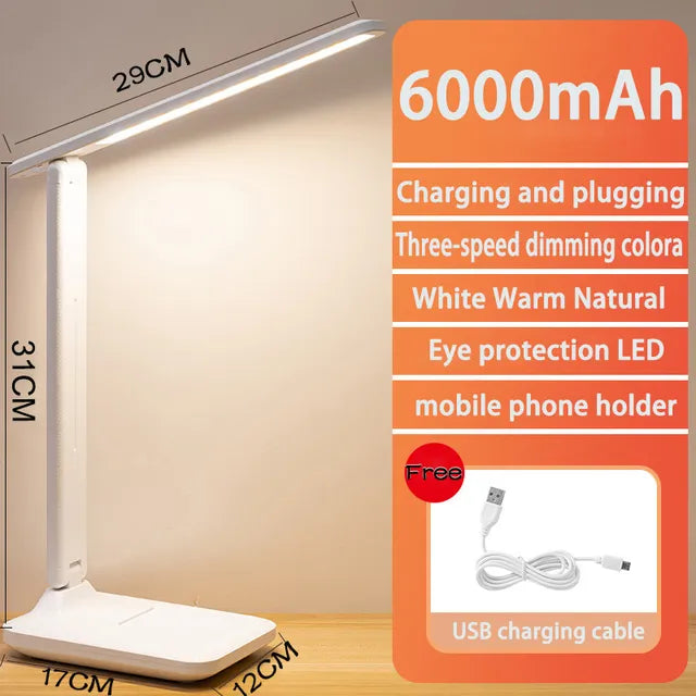 BowLift | LED Table Lamp | Rechargeable 6000mAh | Stepless dimmable | Foldable Desk Lamp with Touch