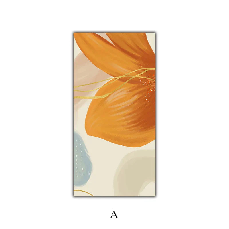 Große florale bunte abstrakte Wandkunst Fine Art Leinwanddrucke orange-gelbe Blütenposter Bilder für das Wohnzimmer Wohnkultur | Brehn