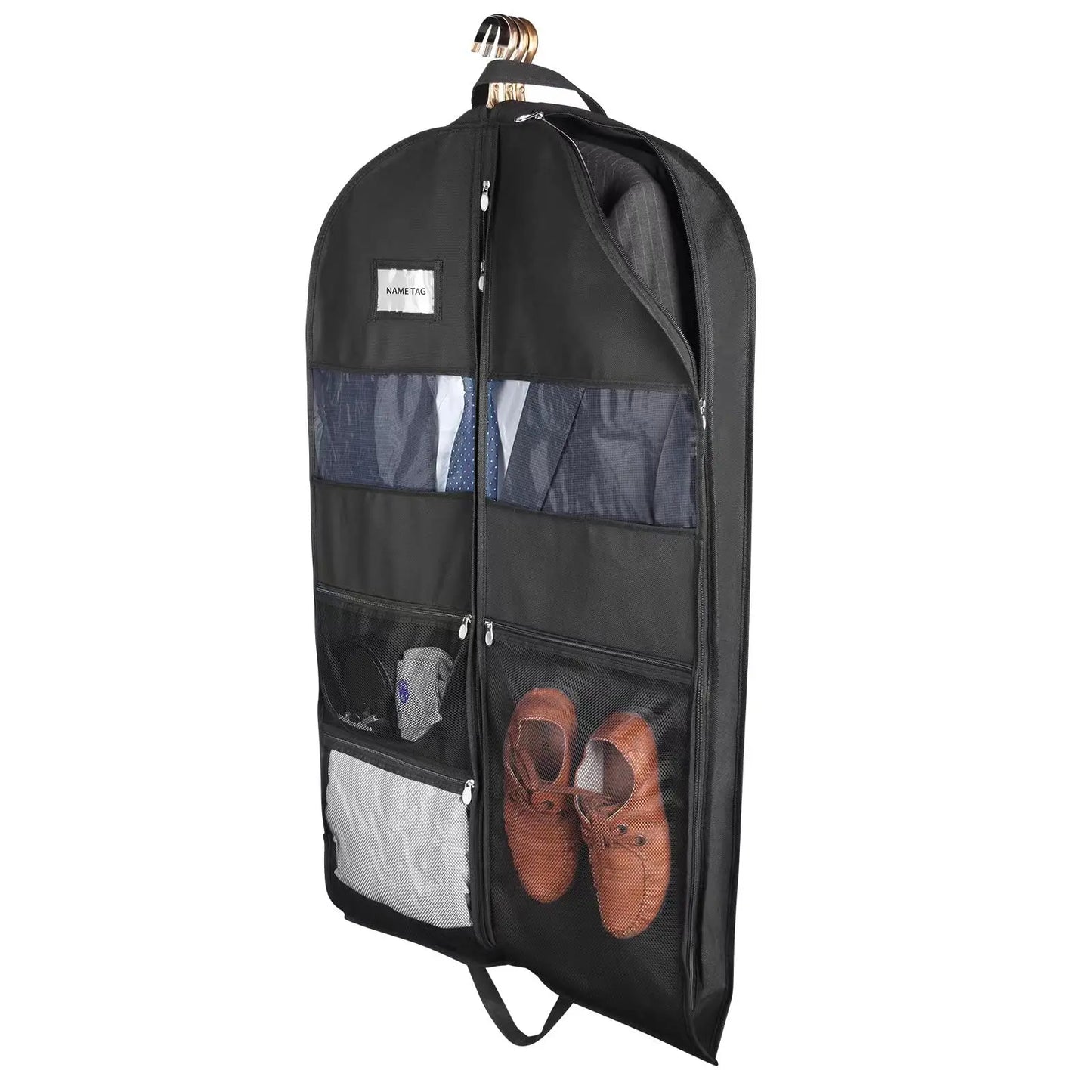 Brehn | ReiseKleider Kleidersack für Reisen | Beidseitiger Reißverschluss & XXL-Taschen | Atmungsaktiv & Transparent | 43 Zoll Hängender Anzug-Organizer