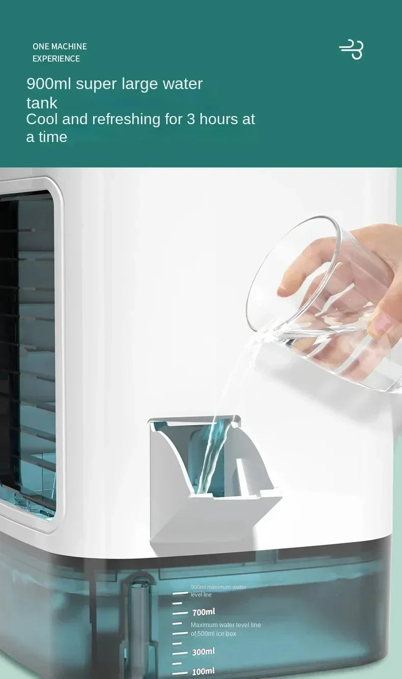 Tragbarer Desktop-Luftkonditionierer – Dual Spray Ultraschall-Luftbefeuchter, 3-Gang leiser Luftkühler mit Nachtlicht für Zuhause | Brehn