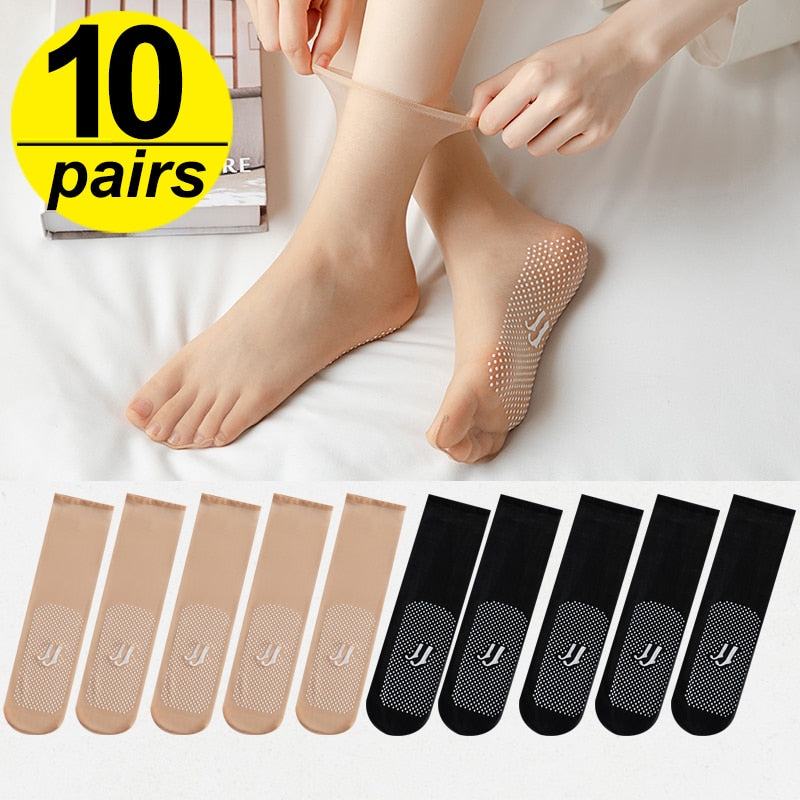 VIvolux | Sommer Typ Atmungsaktive Ultra-dünne Seiden Damen Socken
