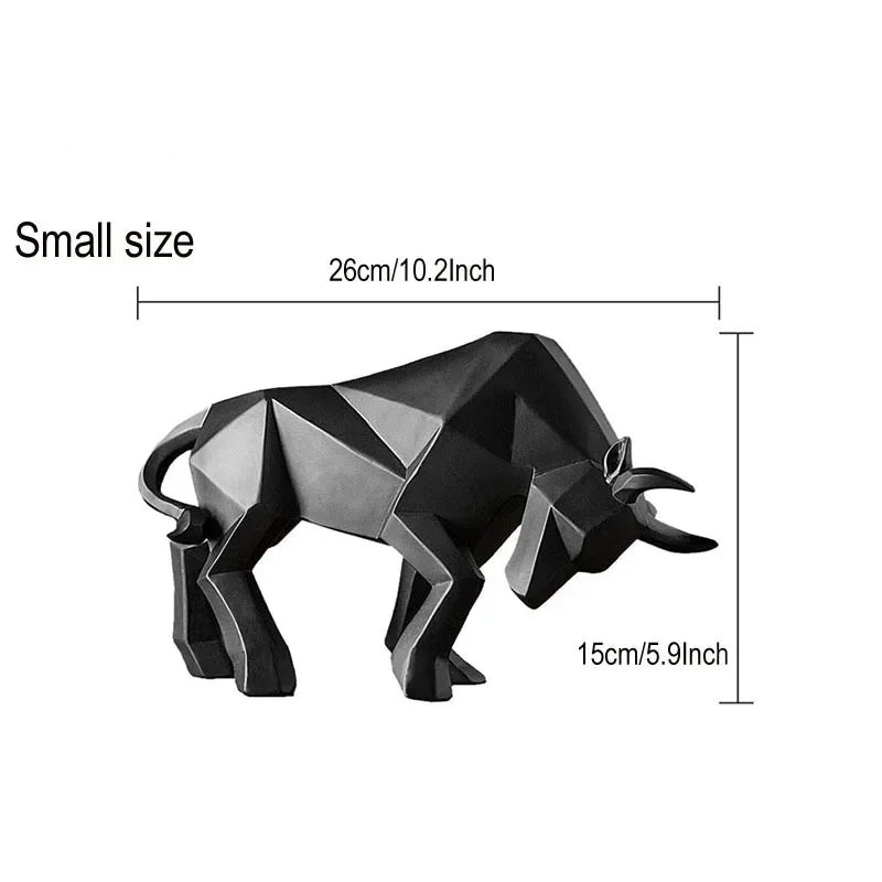 Brehn | ToroArte Stier Skulptur | Nordisches Design | Harzfigur Modern | 35 cm / 26 cm