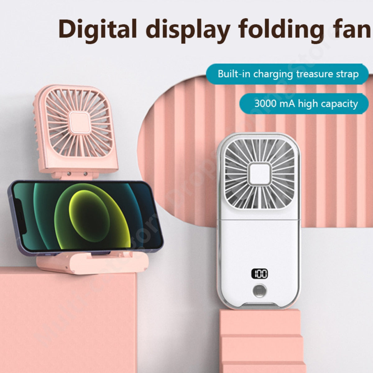 VIvolux | Tragbarer wiederaufladbarer magischer Handyhalter Kühler Ventilator