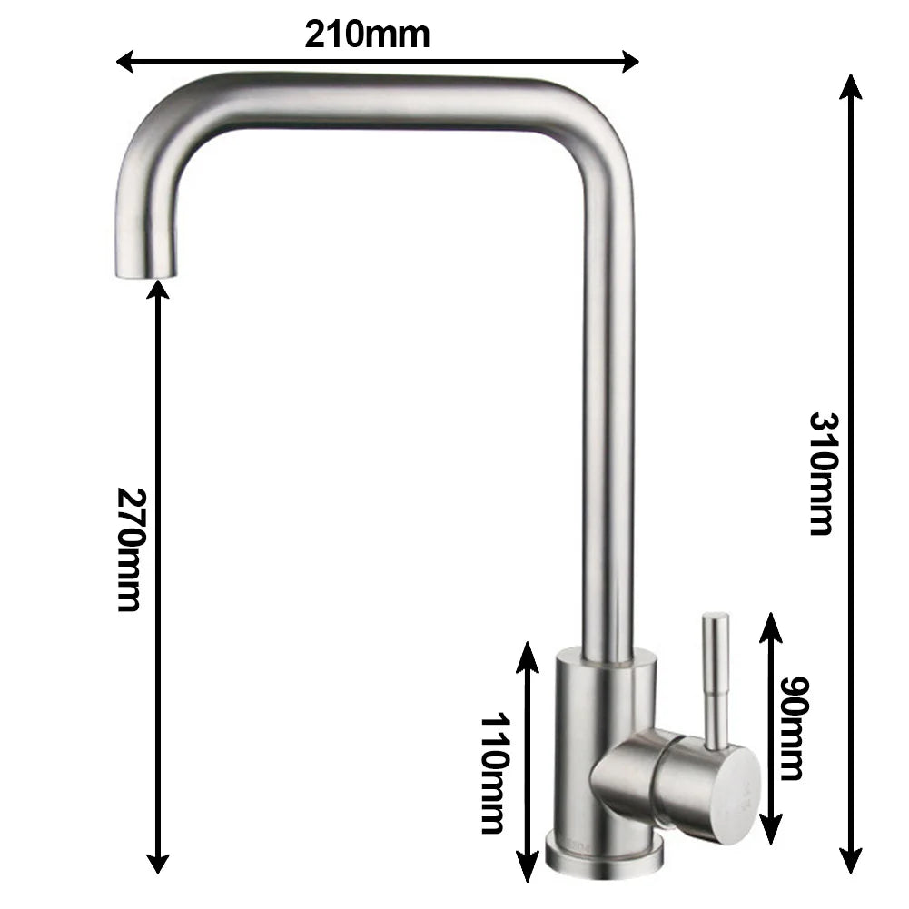 Brehn | StainlessMix Wasserhahn - Moderner Edelstahl Küchen Wasserhahn