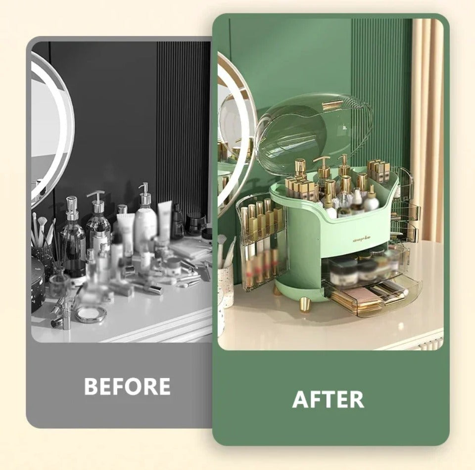 Luxus transparenter Make-up Organizer mit rotierenden Türen und SchuBrehnaden | Brehn