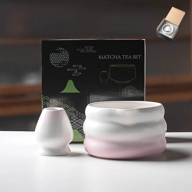 Variant image for Traditionelle Japanische Matcha-Schüssel mit Ausguss und Whiskhalter – Keramik Teezeremonie Set in Elegantem Farbverlauf-19