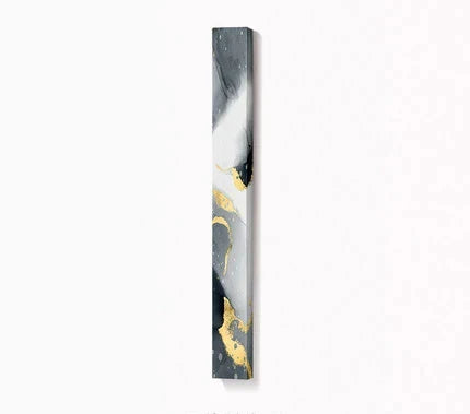 Abstrakte graue flüssige Marmor Wandkunst Fine Art Leinwanddrucke hohe vertikale schlanke Formatbilder für moderne Loftwohnung Wohnzimmer Home Office Dekor | Brehn