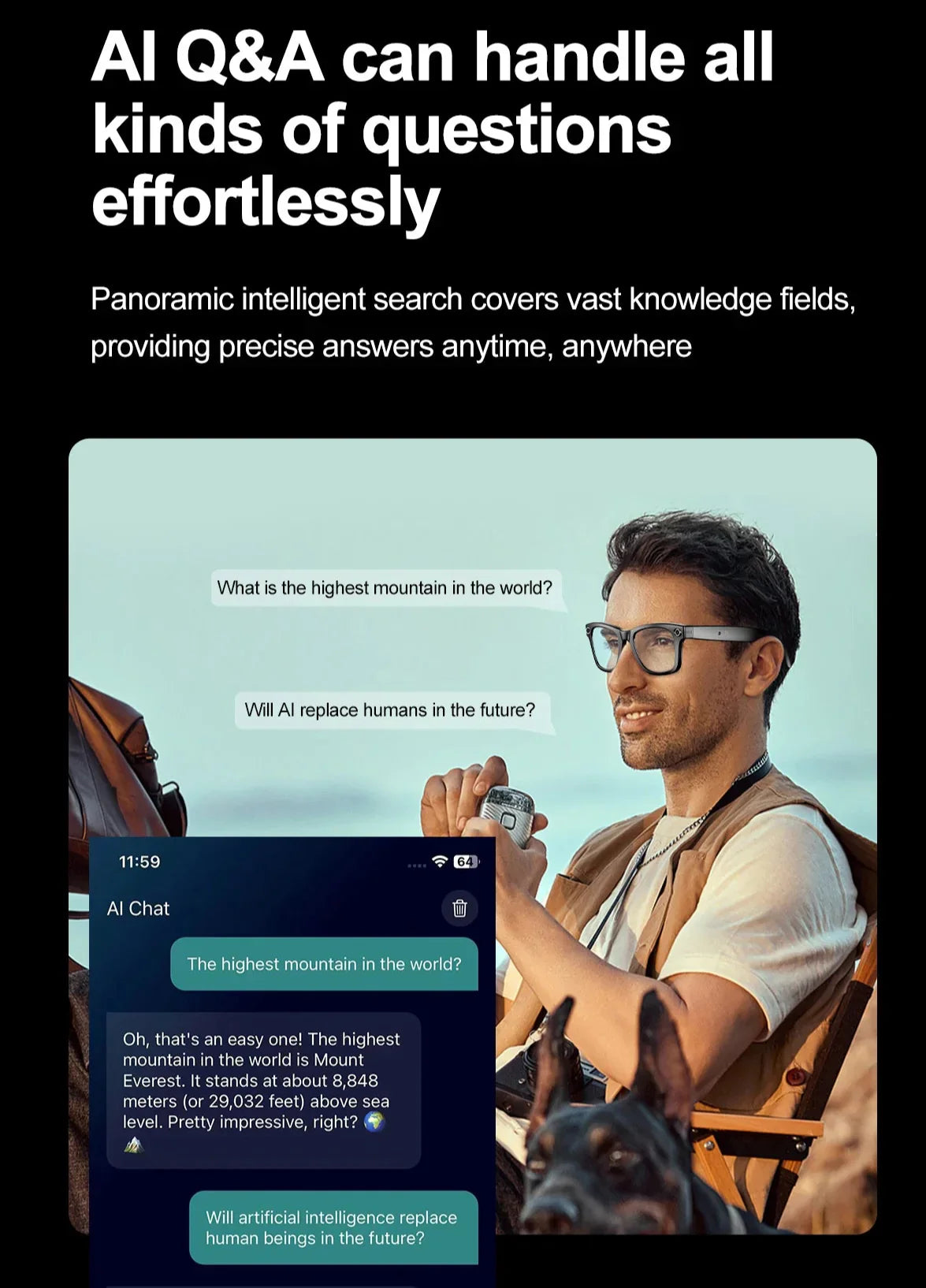 Intelligente Bluetooth-Kamerabrille