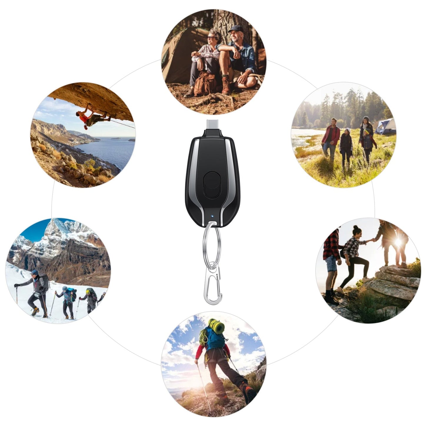 Powerbank Schlüsselanhänger 1500 mAh wasserdicht | Brehn