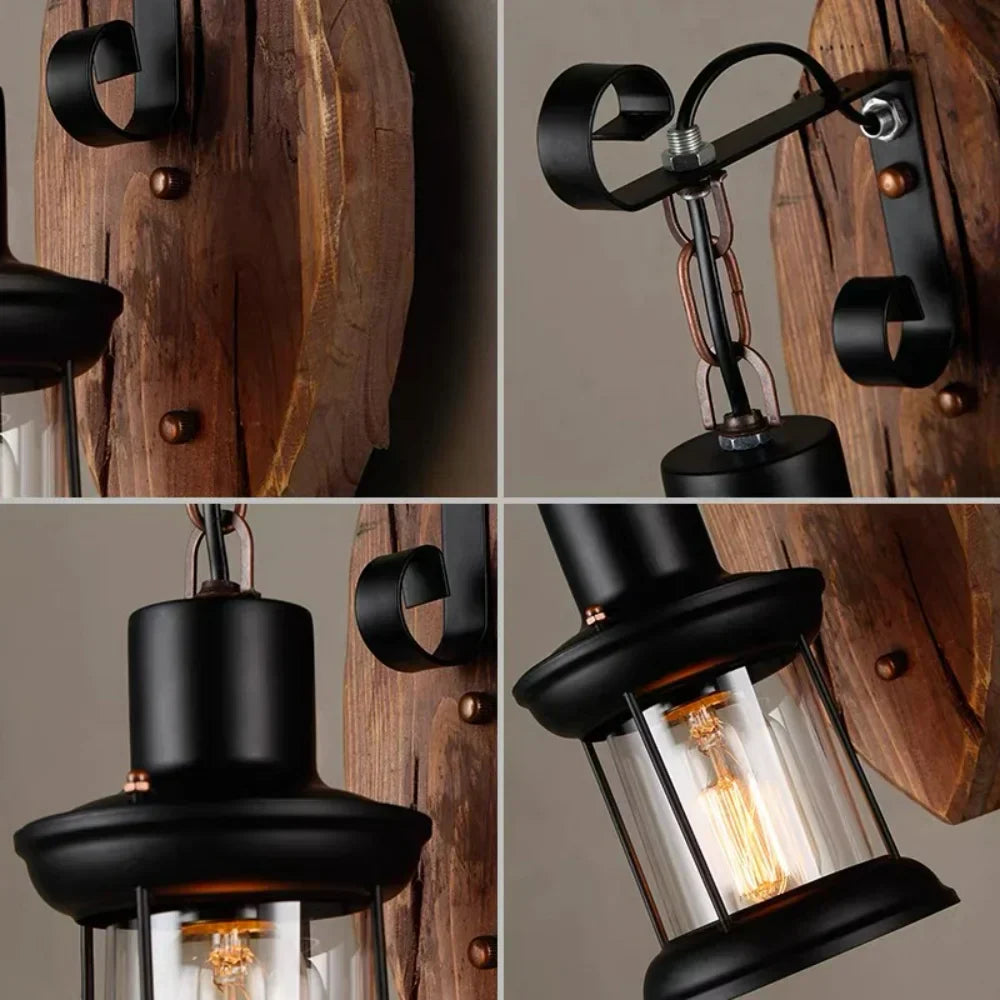 Brehn | Retro Laternenlampe Industrielle Laternen-Wandleuchte
